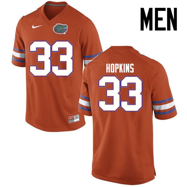 NCAA Florida Gators Tyriek Hopkins Men's #33 Nike Orange Stitched Authentic College Football Jersey GYO6064QJ